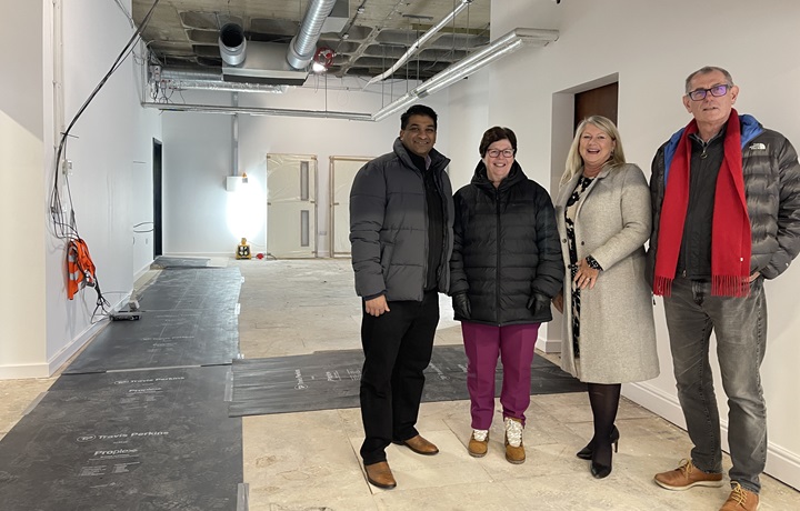 Provincial House, Haverhill: Cabinet Member for Growth, Cllr Indy Wijenayaka; Cabinet Member for Resources, Cllr Diane Hind; Laraine Moody, Group Principle of University and Professional Development, West Suffolk College; Cllr Cliff Waterman, Leader Provincial House, Haverhill: Cabinet Member for Growth, Cllr Indy Wijenayaka; Cabinet Member for Resources, Cllr Diane Hind; Laraine Moody, Group Principle of University and Professional Development, West Suffolk College; Cllr Cliff Waterman, Leader